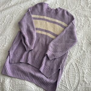 American Eagle Outfitters Lavender and Cream Sweater